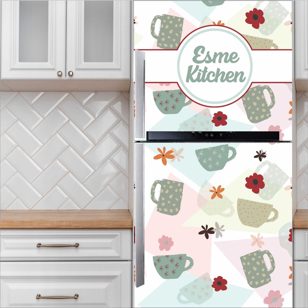 1 Door 2 Door Refrigerator Sticker / ESME KITCHEN MOTIF Sticker ...