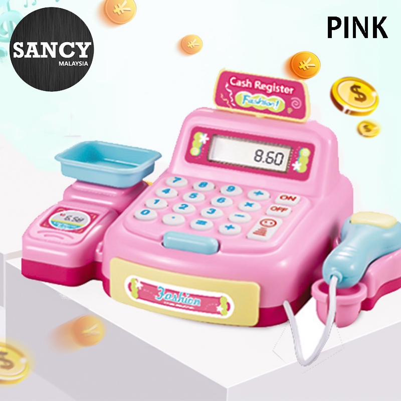 SANCY Pretend Cashier Toy Supermarket Cash Register Machine With Light ...