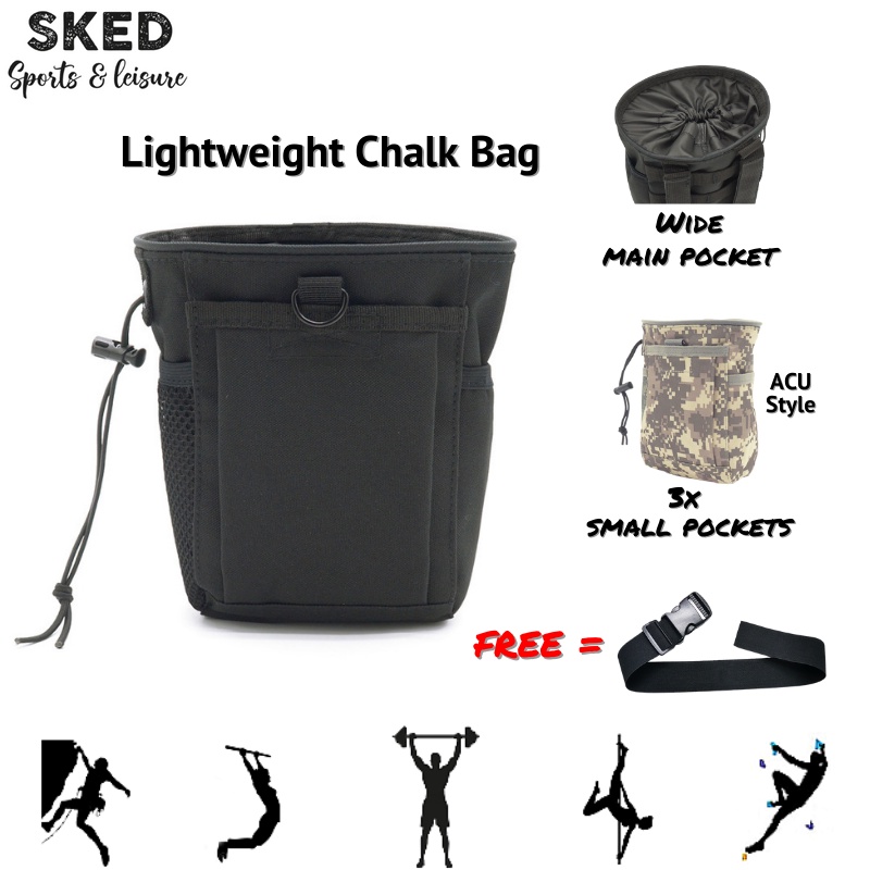 SKED Lightweight Rock Climbing Chalk Bag for Climbing Chalk Ball