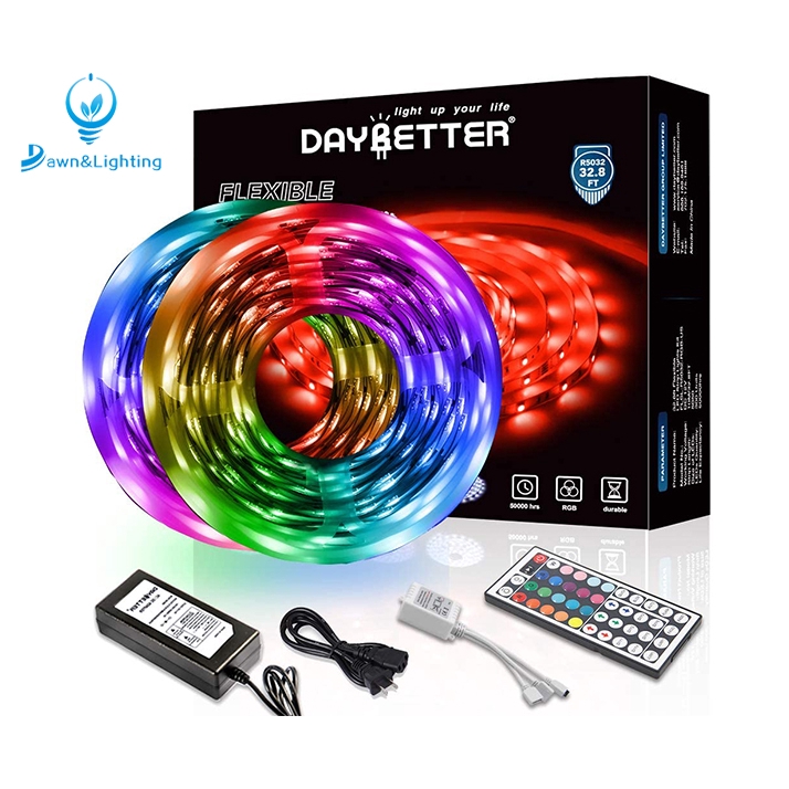 DAYBETTER LED Strip Light 32.8ft,44 Key Remote Control and 12V Power  Supply,Bedroom,Party,Room Decor(2 Rolls of 16.4ft)