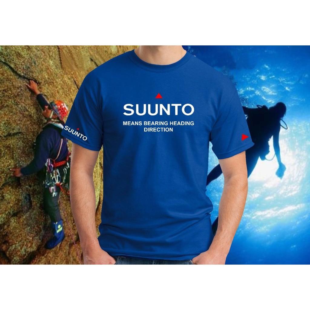 T Shirt SUUNTO Means Direction Royal Blue 100 Cotton Roundneck