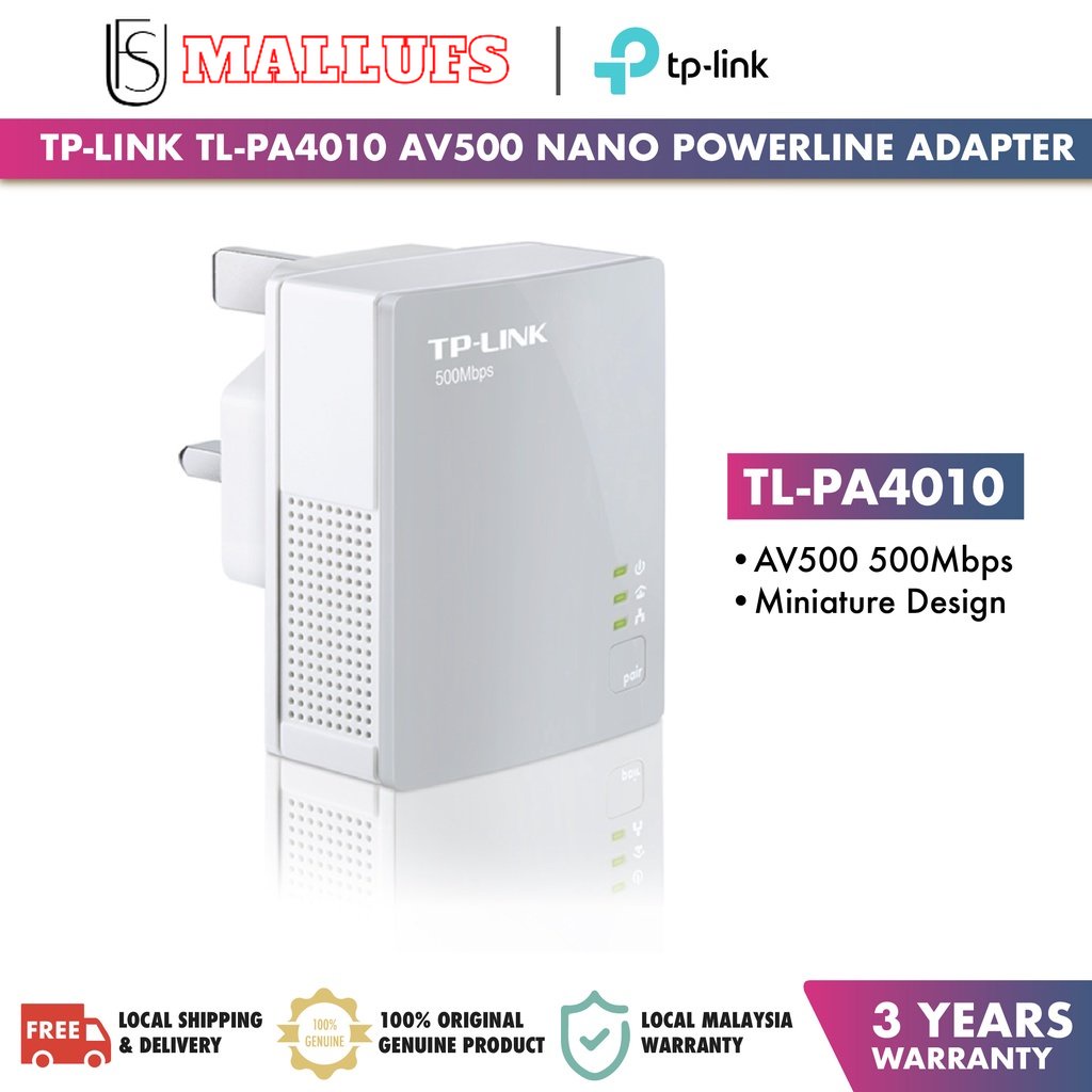 TPLINK TLPA4010 AV500 Nano Powerline Adapter Shopee Malaysia