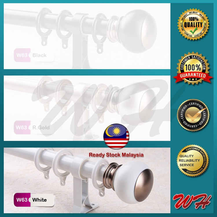 W63Series SINGLE (FULL SET) Premium Aluminium Curtain Rod / Rod