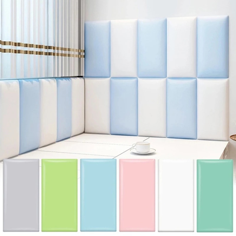[VES]3D Headboard Plain Wall Sticker/ Solid Color Self Adhesive Bedside ...