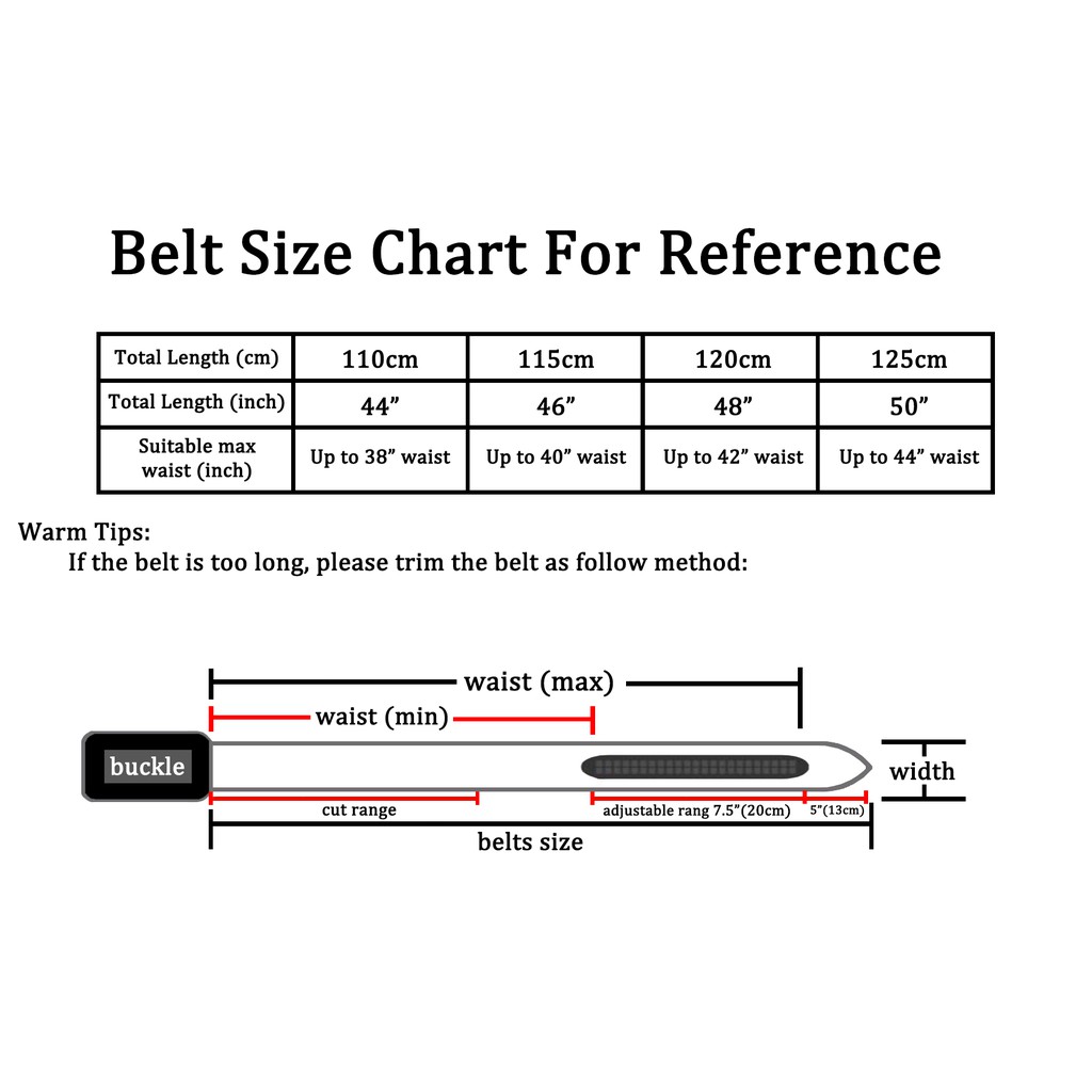 125cm belt size hotsell