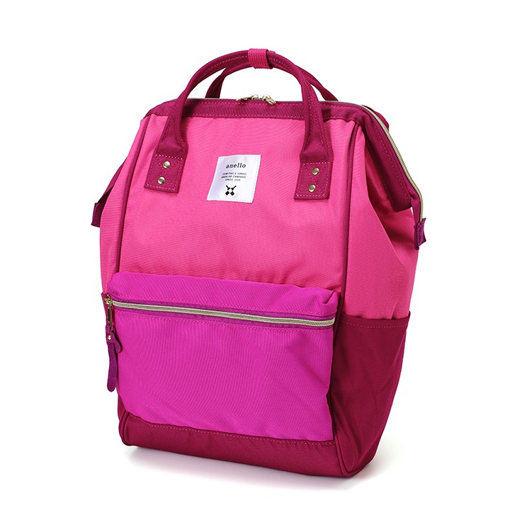 Ready Stock anello polyester canvas mouthpiece backpack (pink multi) -  AT-B0193A & AT-B0197B | Shopee Malaysia