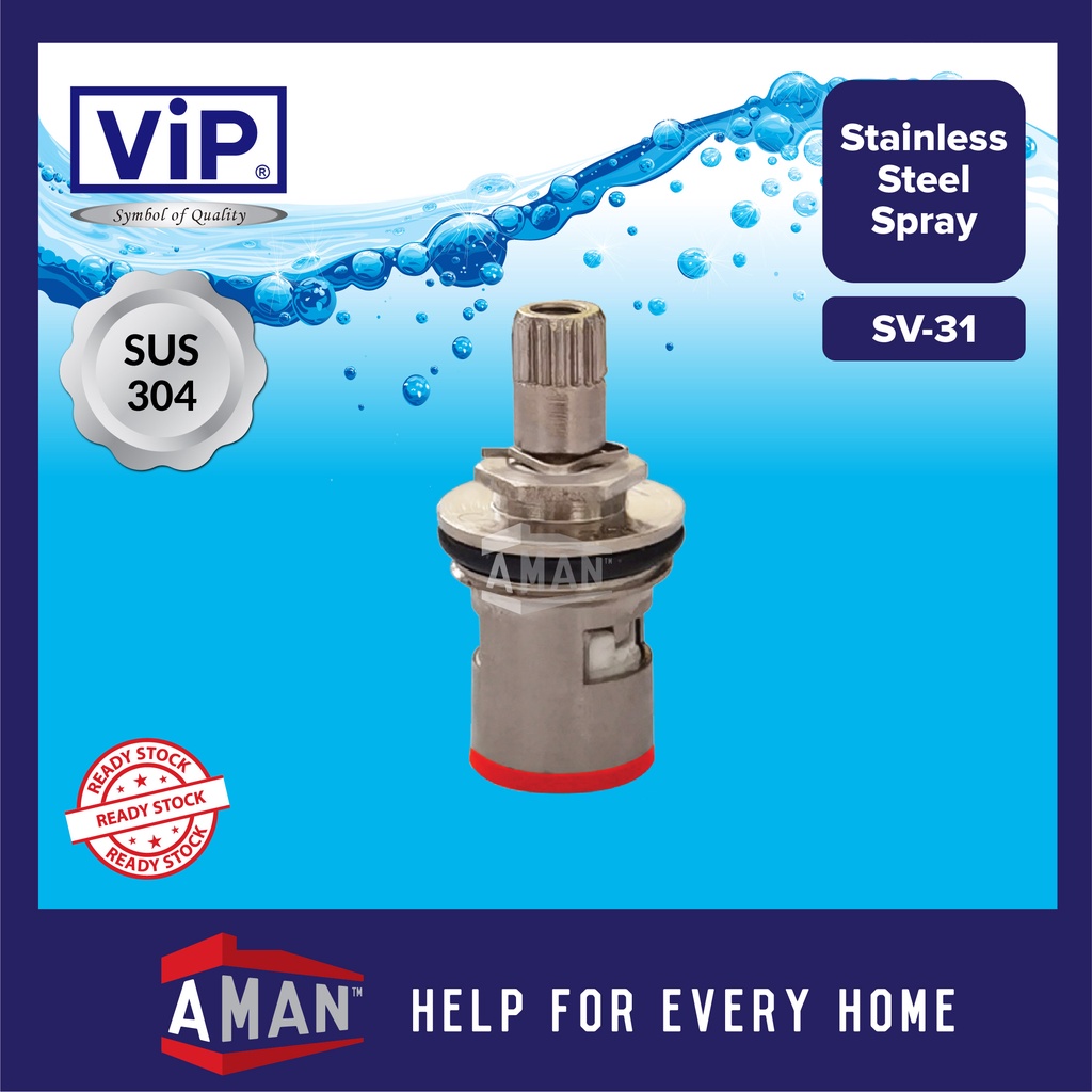 VIP SUS-304 Stainless Steel Clockwise Ceramic Valve Ceramic Disc Tap ...
