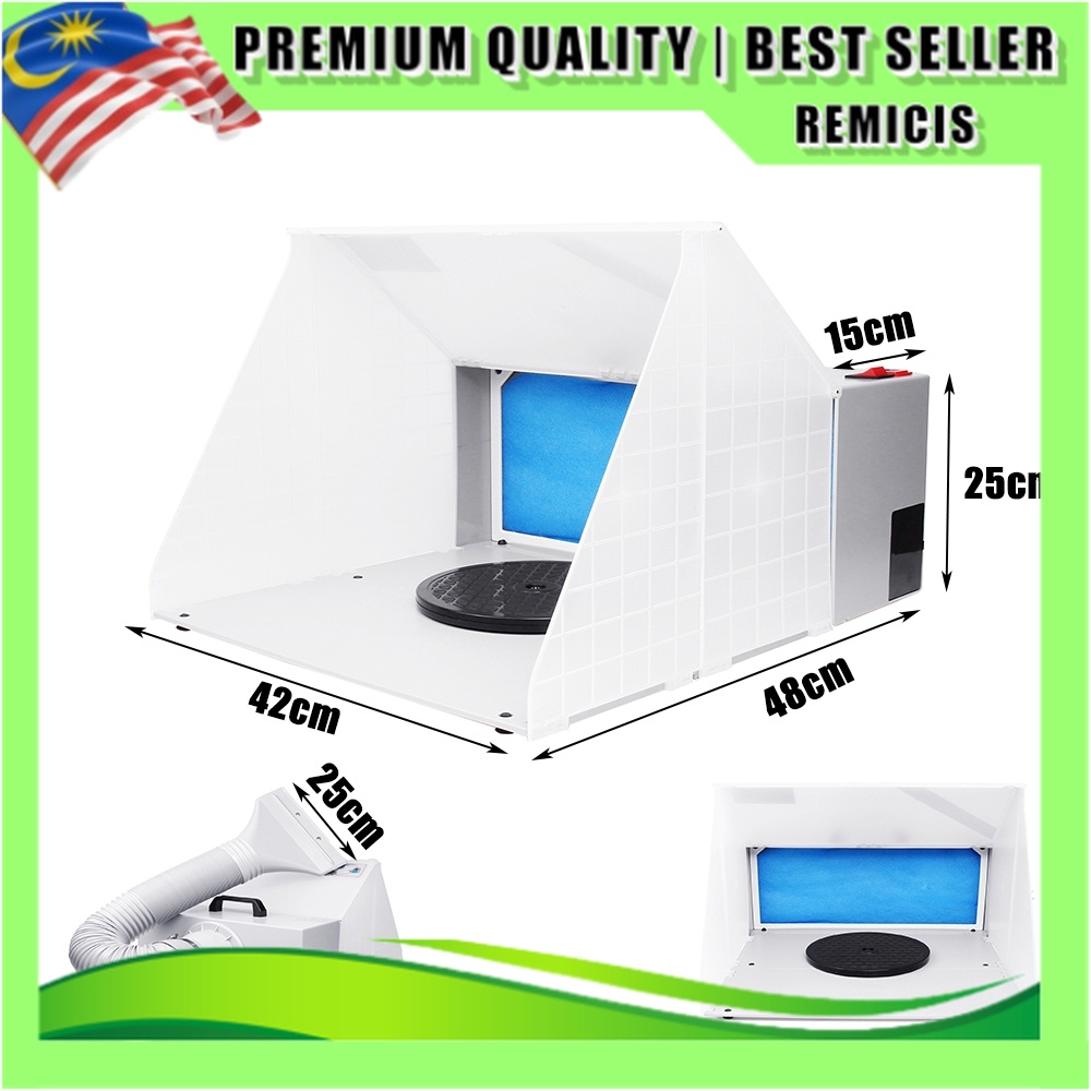 Airbrush Paint Spray booth Kit Portable Exhaust Filter Extractor Fan