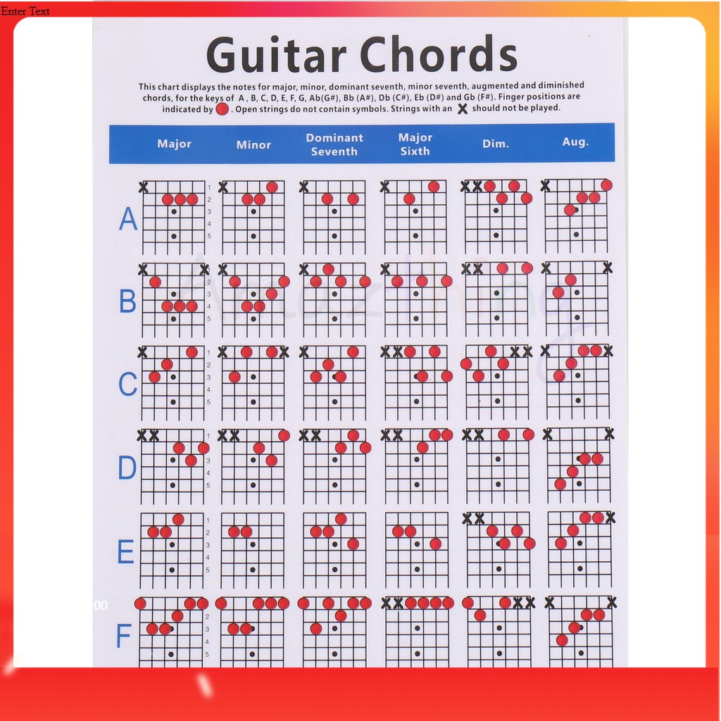 (ready Stock) Amazthing Laminated Guitar Chords Chart (30cm X 22cm 