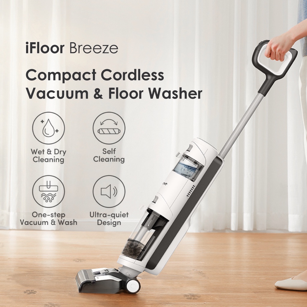 iFloor Breeze Cordless Wet/Dry Mop Vacuum Cleaner and Hard Floor Washer