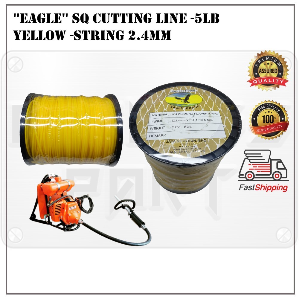 Eagle Brand Grass Cutter Trimmer Line 2.4mm High Quality Yellow Shopee Malaysia