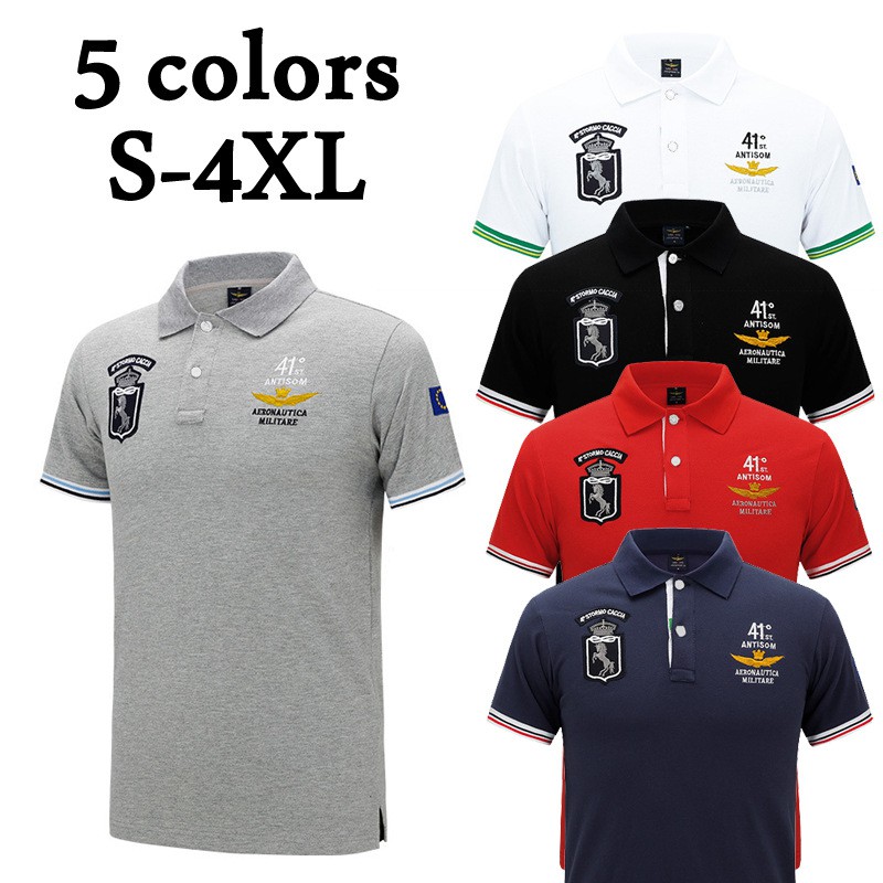 New Aeronautica Militare Men s Plain Polo Shirt Summer Cotton