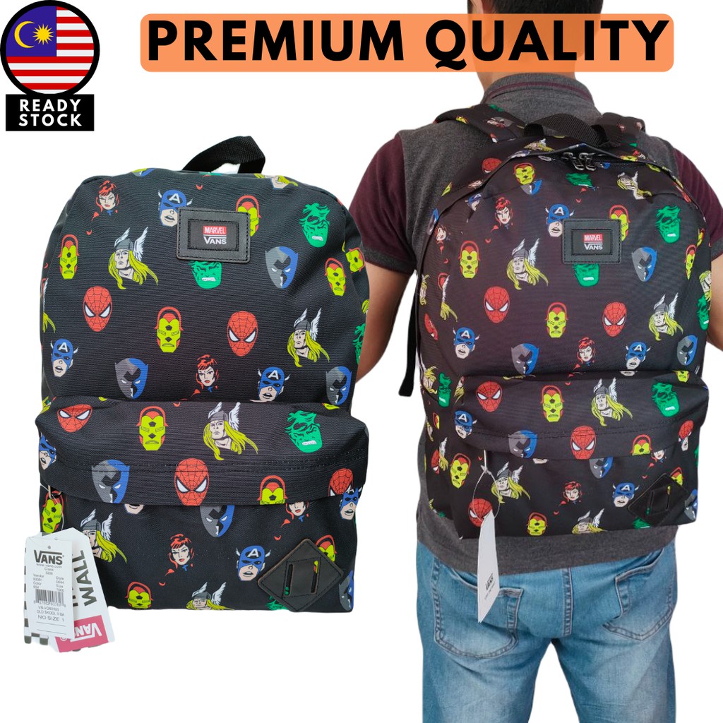 LIMITED TIME SALES VANS Marvel Backpack Waterproof Durable 100 Polyester Unisex School Study Travel Beg Sekolah Shopee Malaysia