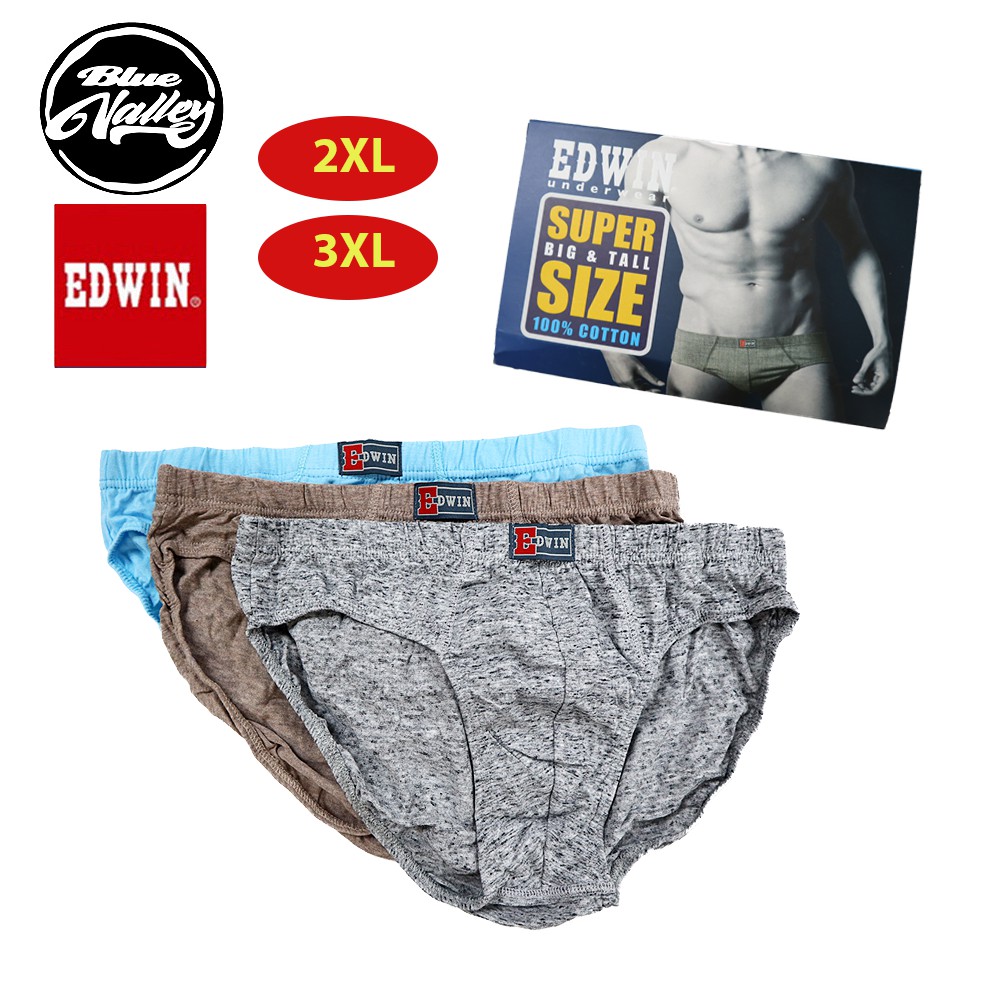 Edwin Underwear 100% Cotton Big Size EV1280-3U5H00 (3 pcs) | Shopee ...