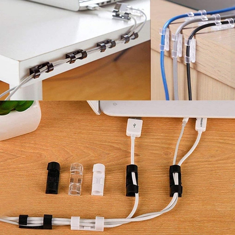 20pcs Cable Organizer Clips Cable Management Desktop Workstation Wire ...
