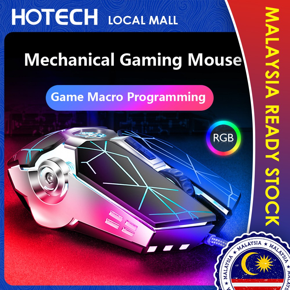 HOTECH Q7 Wired Gaming Mouse Computer Usb Luminous Mouse Mechanical ...