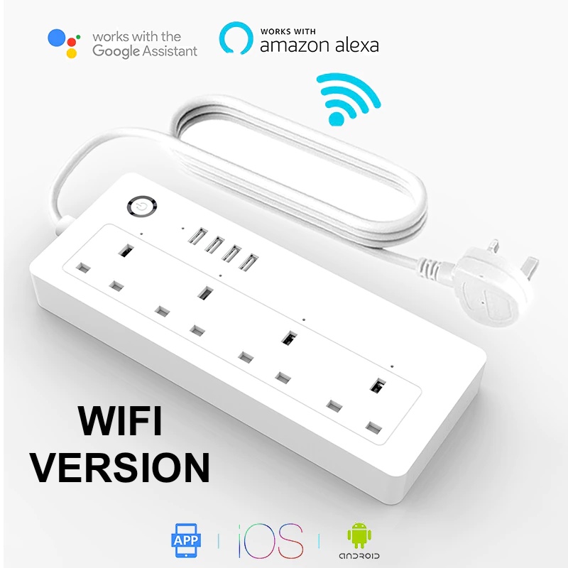 WiFi Smart Power Strip UK Plug Surge Protector work with Alexa Google