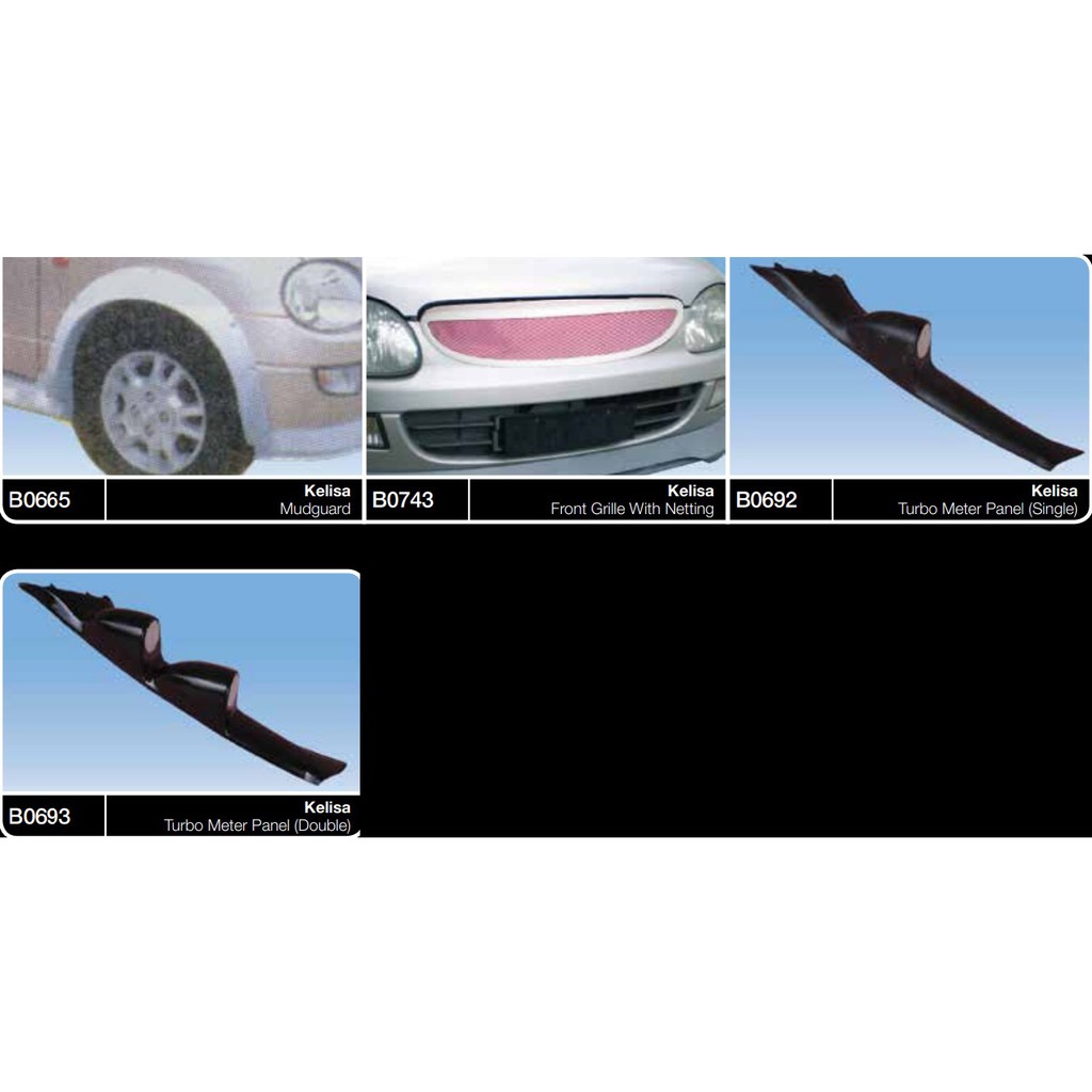 Perodua kelisa meter turbo panel cover fender arch mudguard front grill