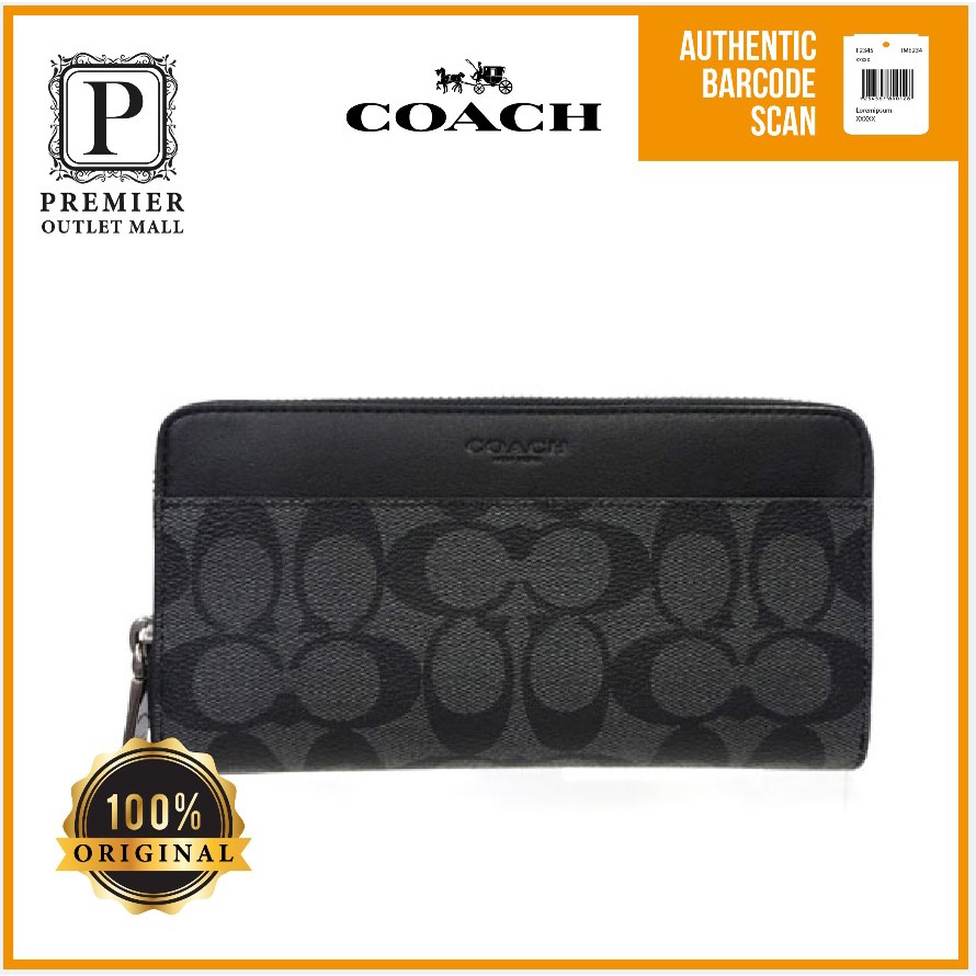 NWT Authentic Coach F58112 Accordion Wallet In Signature | Shopee Malaysia