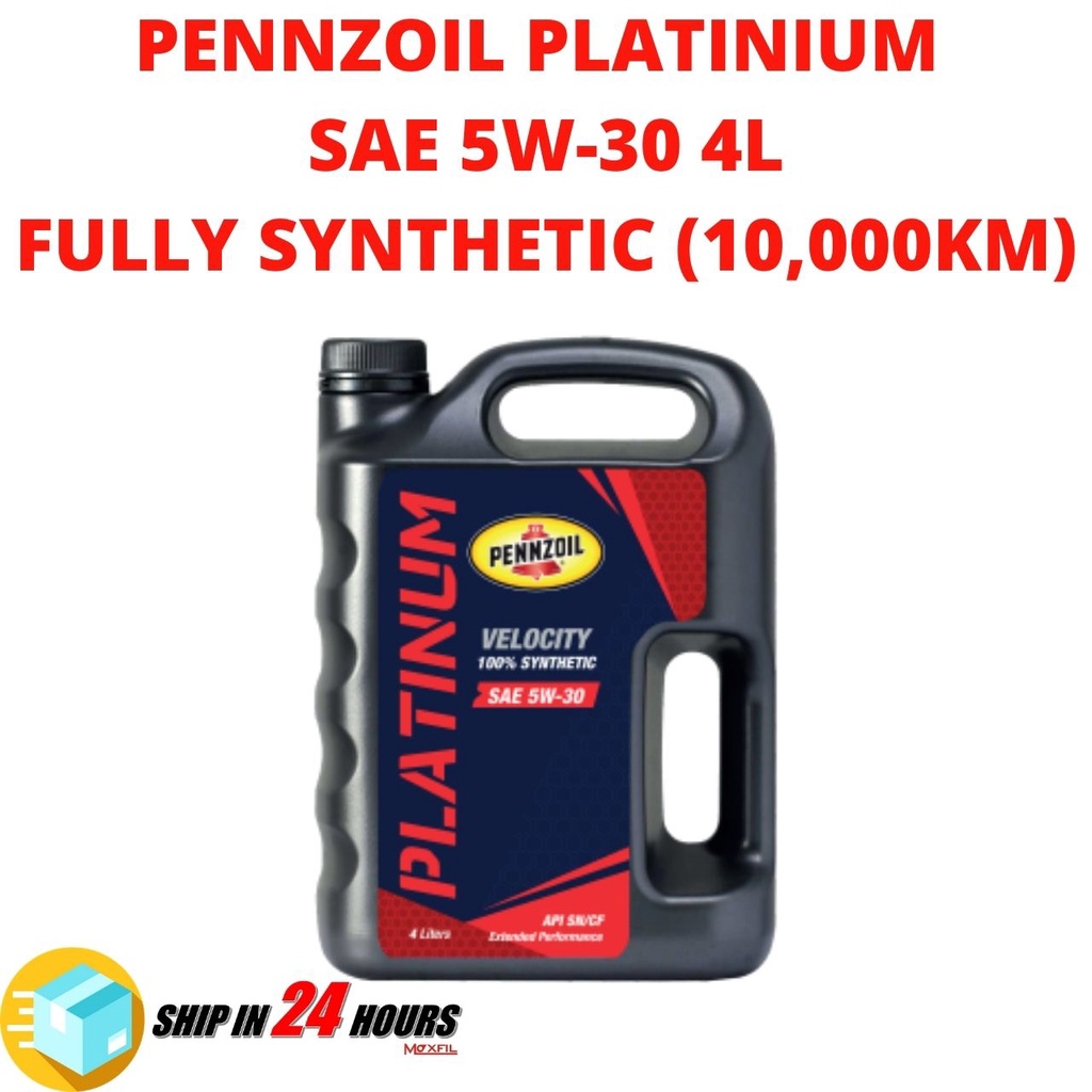 PENNZOIL PLATINUM VELOCITY FULLY SYNTHETIC SAE 5W40 / 5W30 API SN/CF ...
