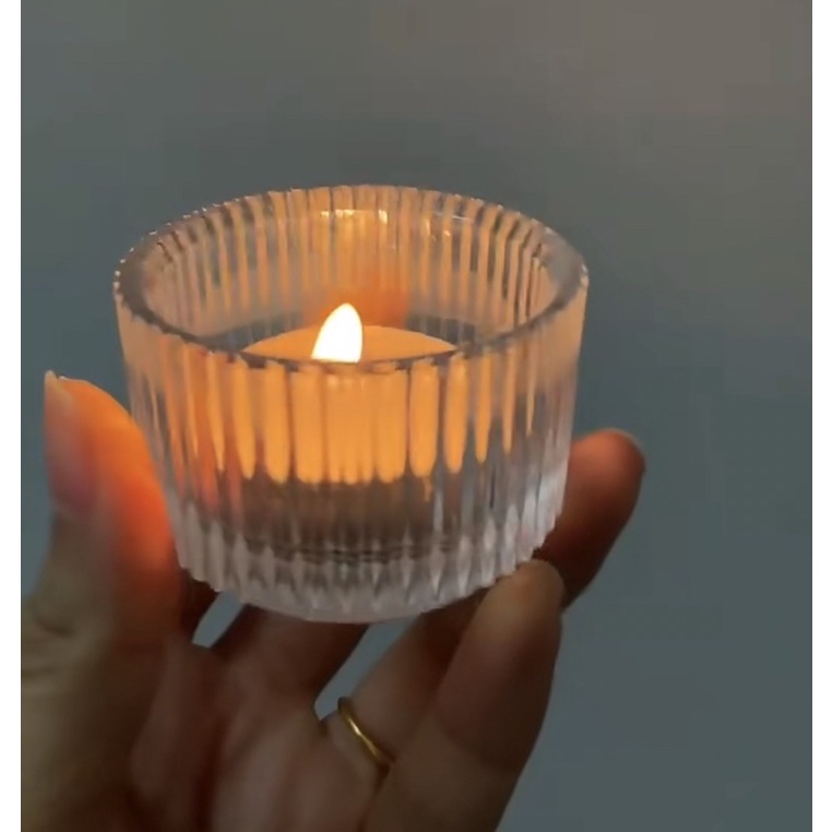 Candle Holder Ikea Finsmak Tealight holder, clear glass, 5cm Shopee