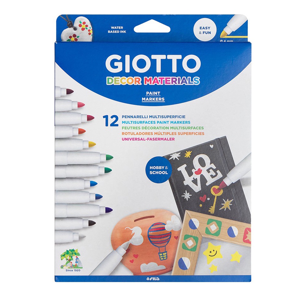Giotto Carioca Joy Marker – 12 Stifte Mit Feiner Filzspitze, Waschbar
