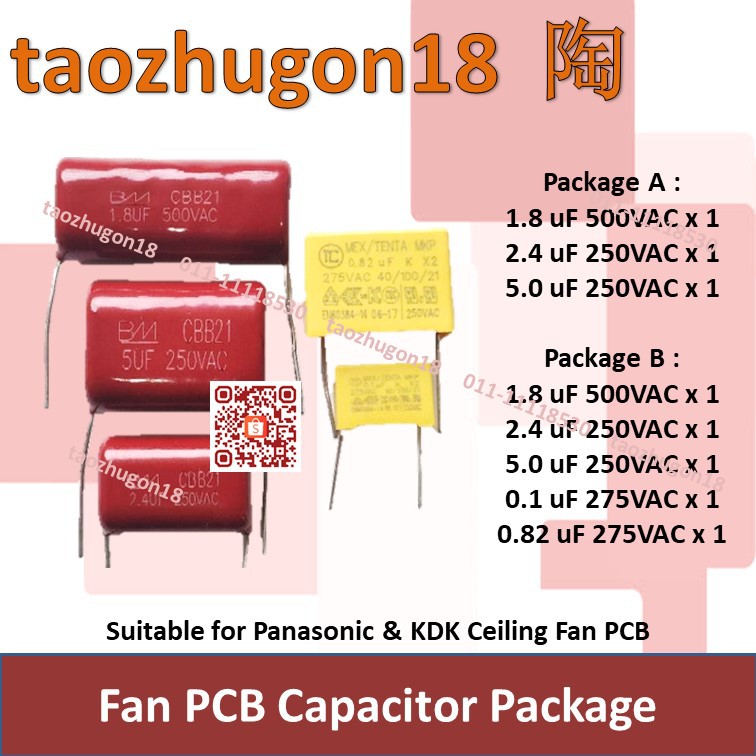 Panasonic KDK Ceiling Fan PCB BM Capacitor Set Repair Slow Kapasitor
