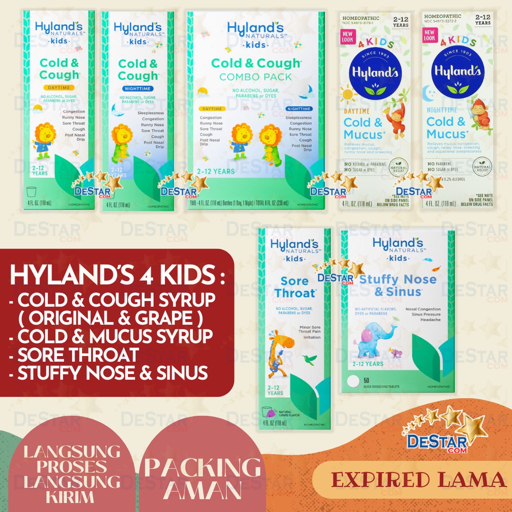 HYLAND'S 4 KIDS COLD COUGH MUCUS SORE THROAT COUGH SYRUP STUFFY NOSE ...