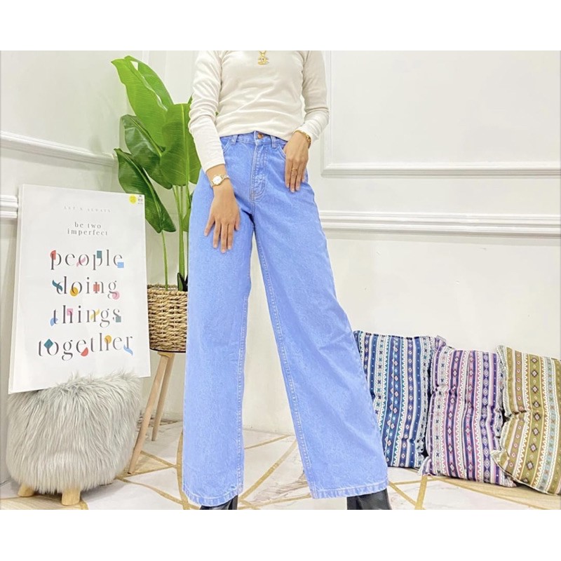 Plus Size Women High Waist Jeans Elastic Band Denim Long Pants