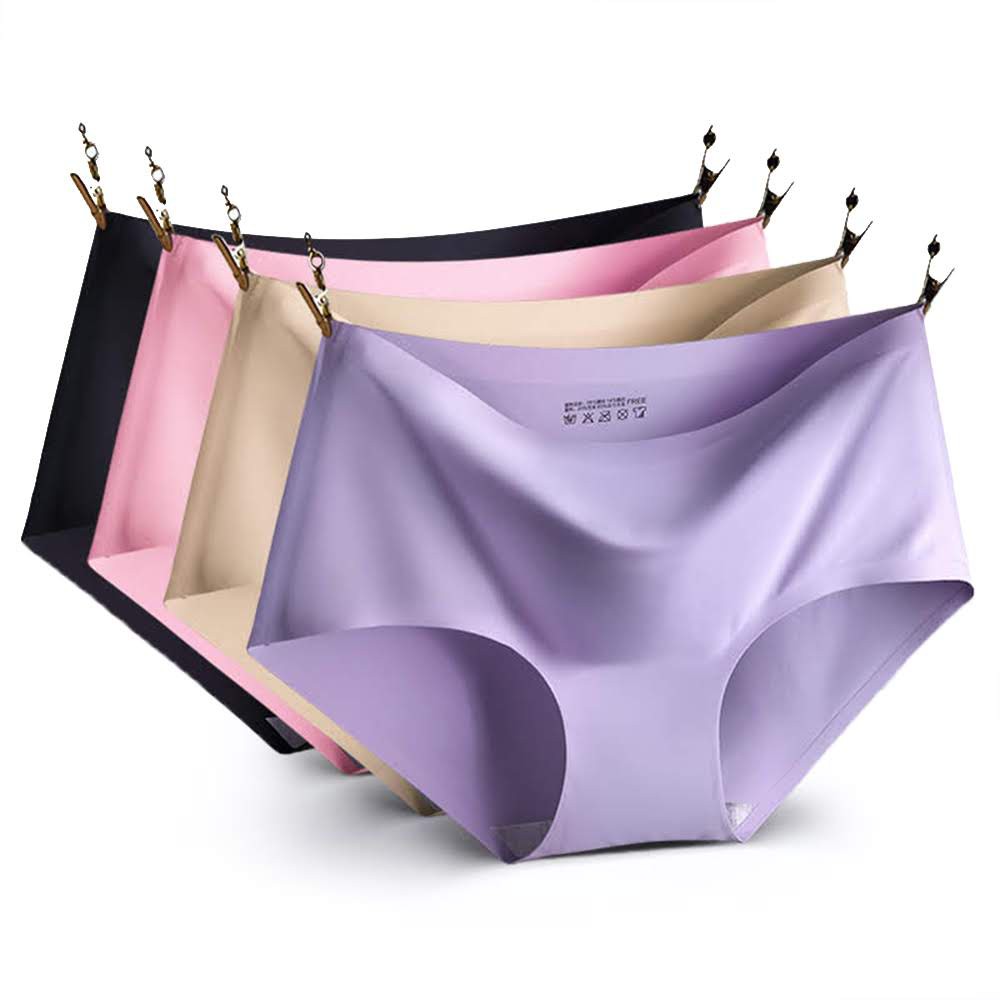 L-XXL Plus Size Women Cooling Underwear Ice Silk Seamless Panties [M13575]