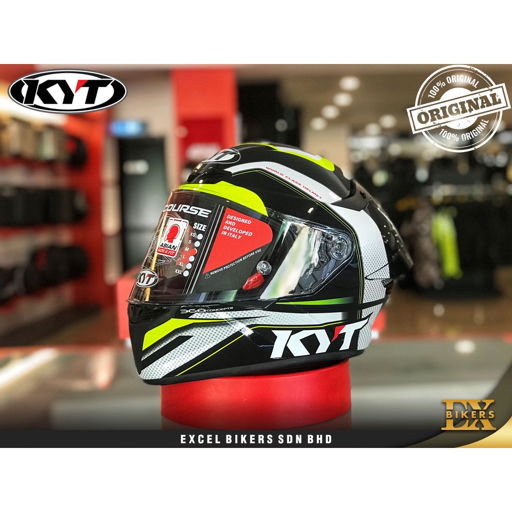 KYT HELMET TT COURSE GRAND PRIX YELLOW /Full Face Helmet / Motorcycle ...