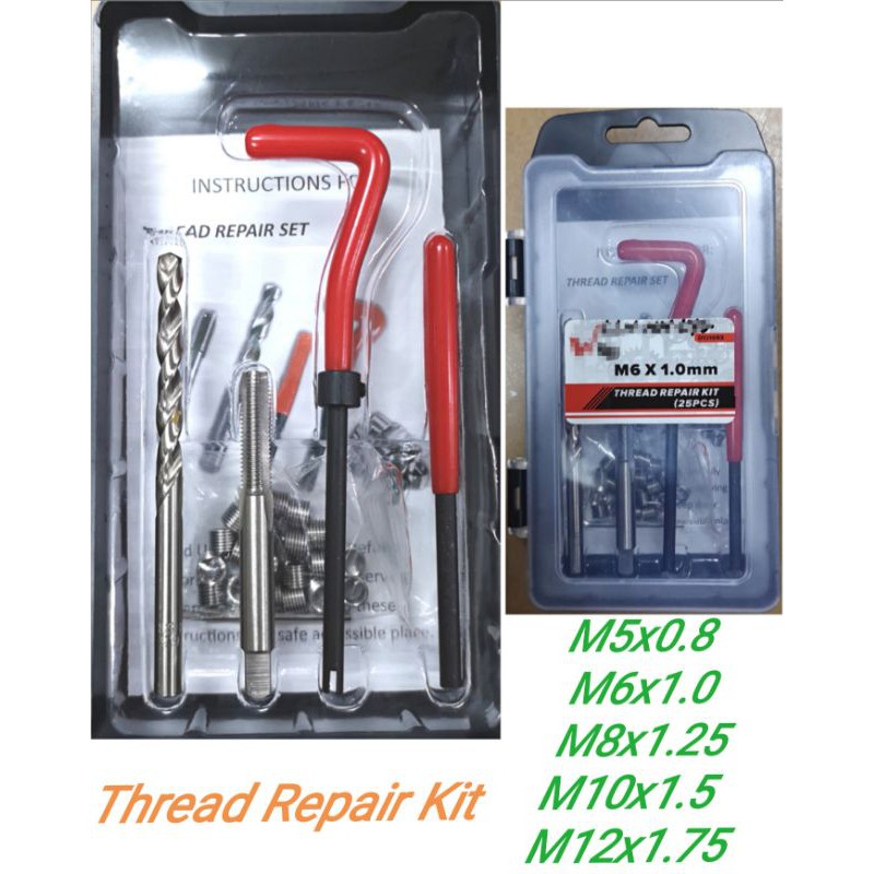 Thread Repair Kit M5 to M12 (M5 M6 M8 M10 M12) Insert Tool Recoil