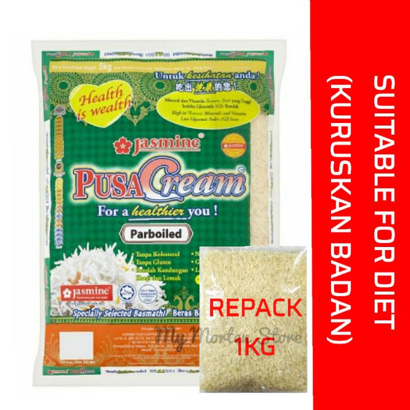 🔥Jasmine PusaCream ( Basmathi ) Repack 1KG🔥 | Shopee Malaysia