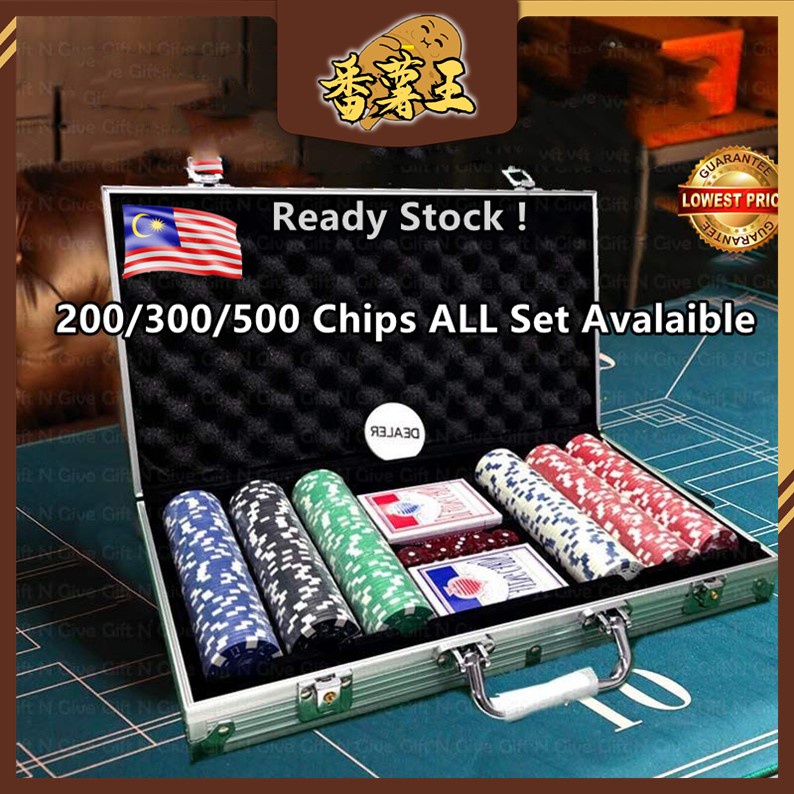 Poker Set Card Game With Aluminium Case 德州扑克牌套装200 Chips