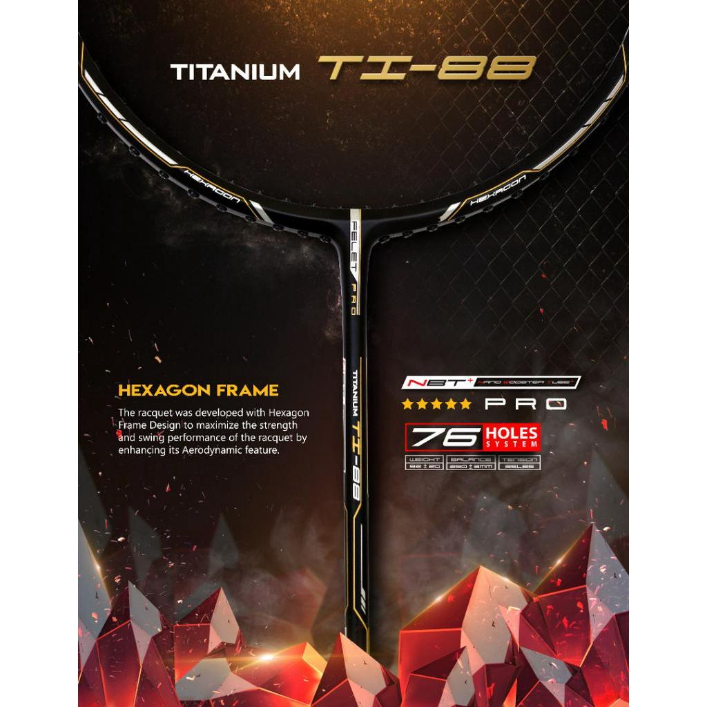 Felet Titanium 88 TI88 Titanium Badminton Racket 40T Japan Hot Melt 3u