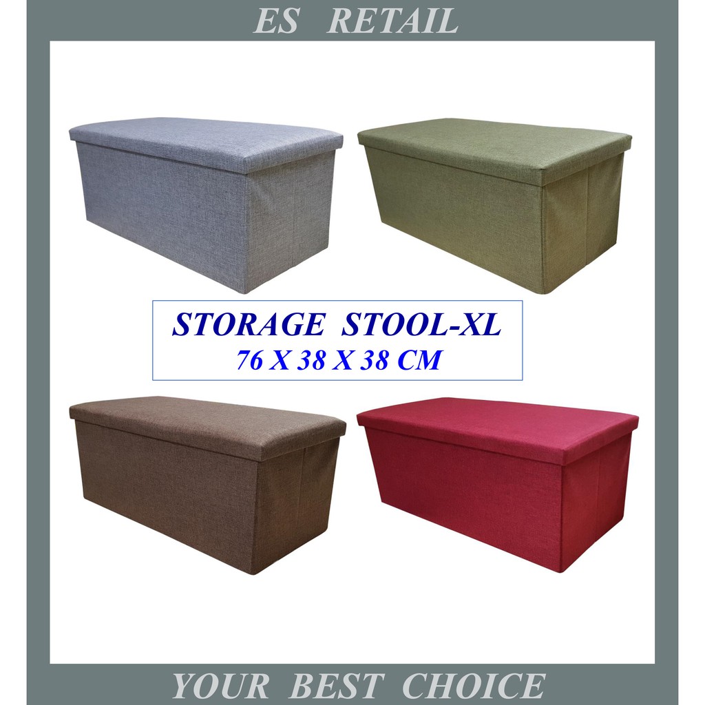 Storage Stool, Sofa Storage Box Collapsible Storage Stool Foldable ...