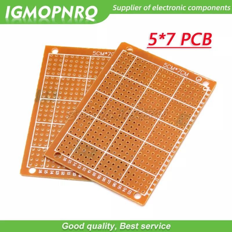 2Pcs 5x7cm 5*7 new Prototype Paper Copper PCB Universal Experiment