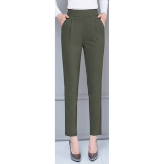 Flared Pants Women High Waist Slimmer Look Stretch Slim-Fit Micro-Flared  Casual