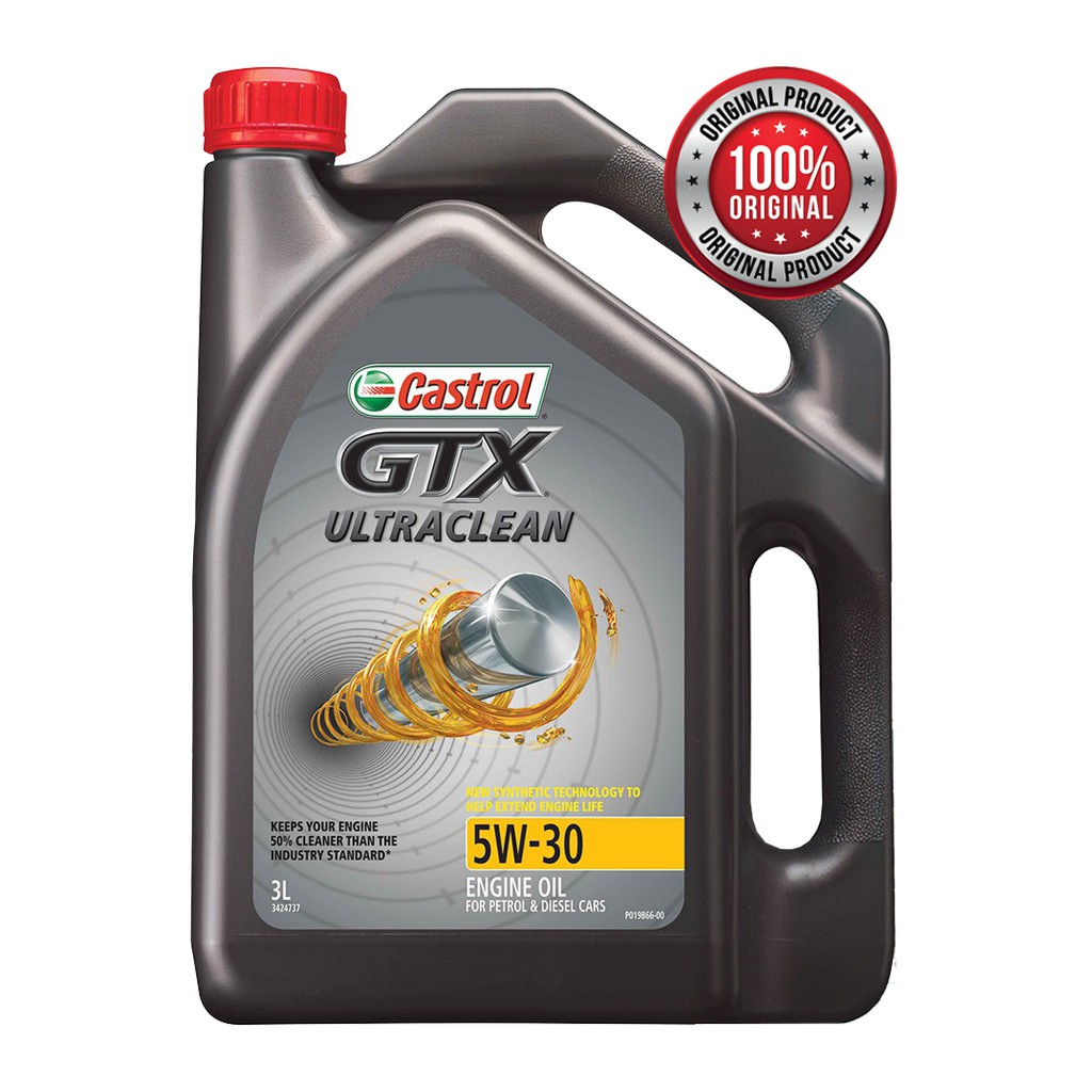 CASTROL GTX ULTRACLEAN 5W30 SN GF-5 Semi Syntehtic Engine Oil (3L ...