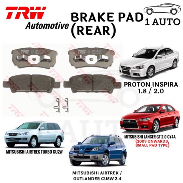 TRW REAR BRAKE PAD for PROTON INSPIRA, LANCER GT, AIRTREK CU2W CU5W (1