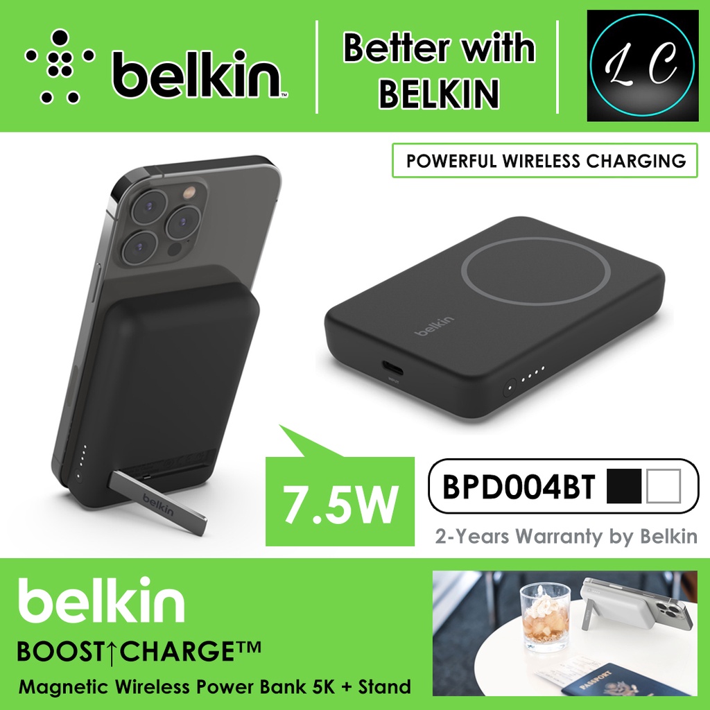 BoostCharge Magnetic Wireless Power Bank 5K + Stand