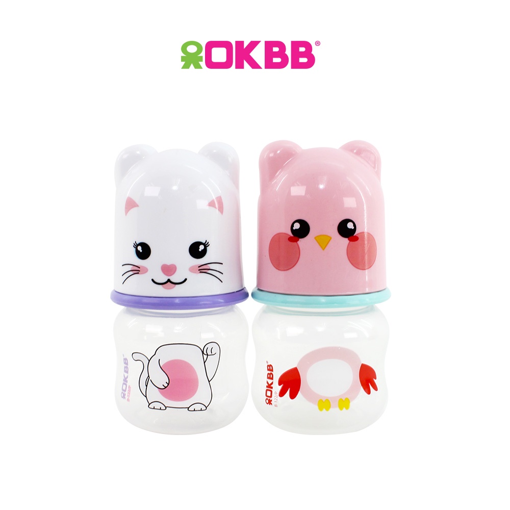 OKBB Twin Pack Feeding Bottle with Standard Neck Teat Bottle 2 x 2 Oz ...