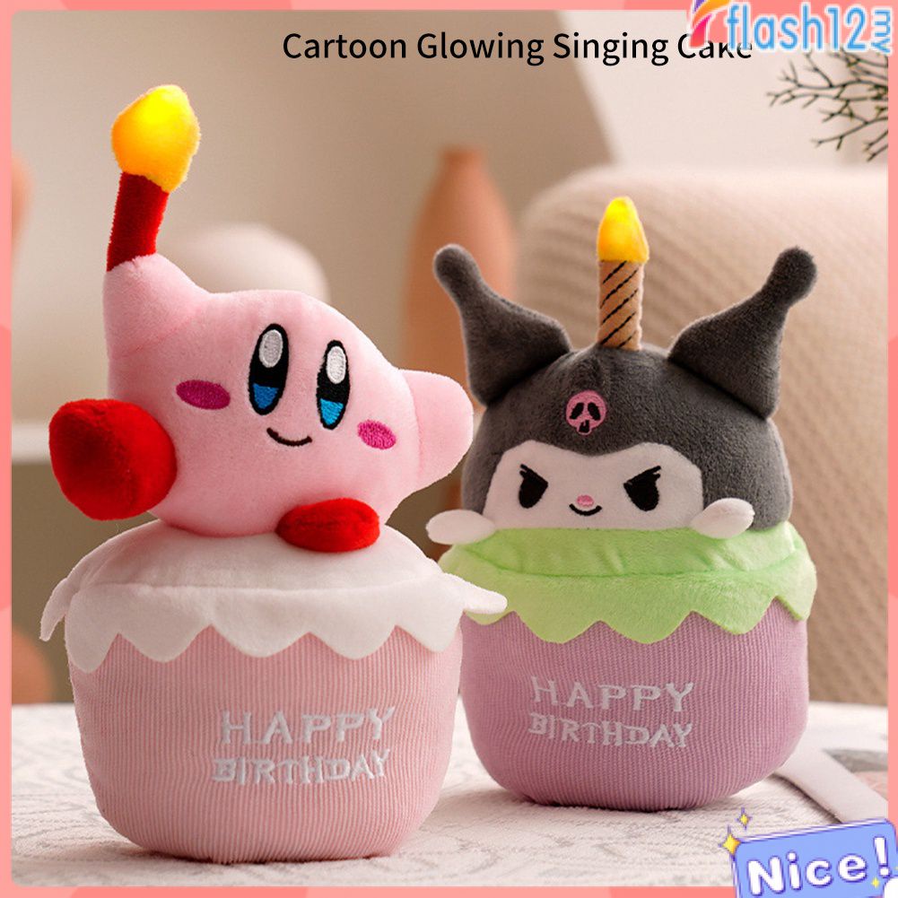 Happy Birthday Plush Cake Toy Kirby/kulomi/melody/pudding Dog