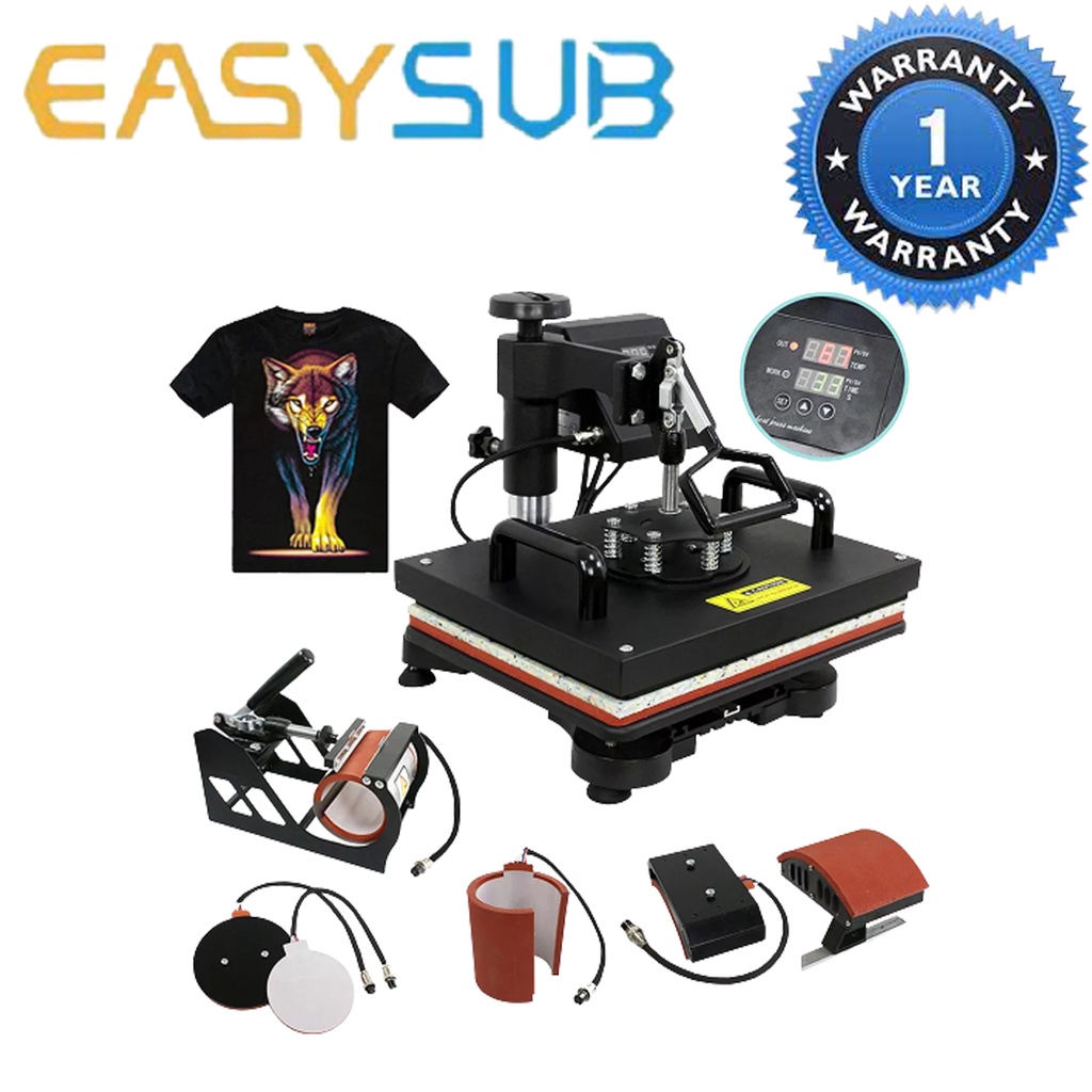 COMBO MACHINE HEAT PRESS 5IN1 & 8IN1 A4 SIZE A3 SIZE Best Heat Press