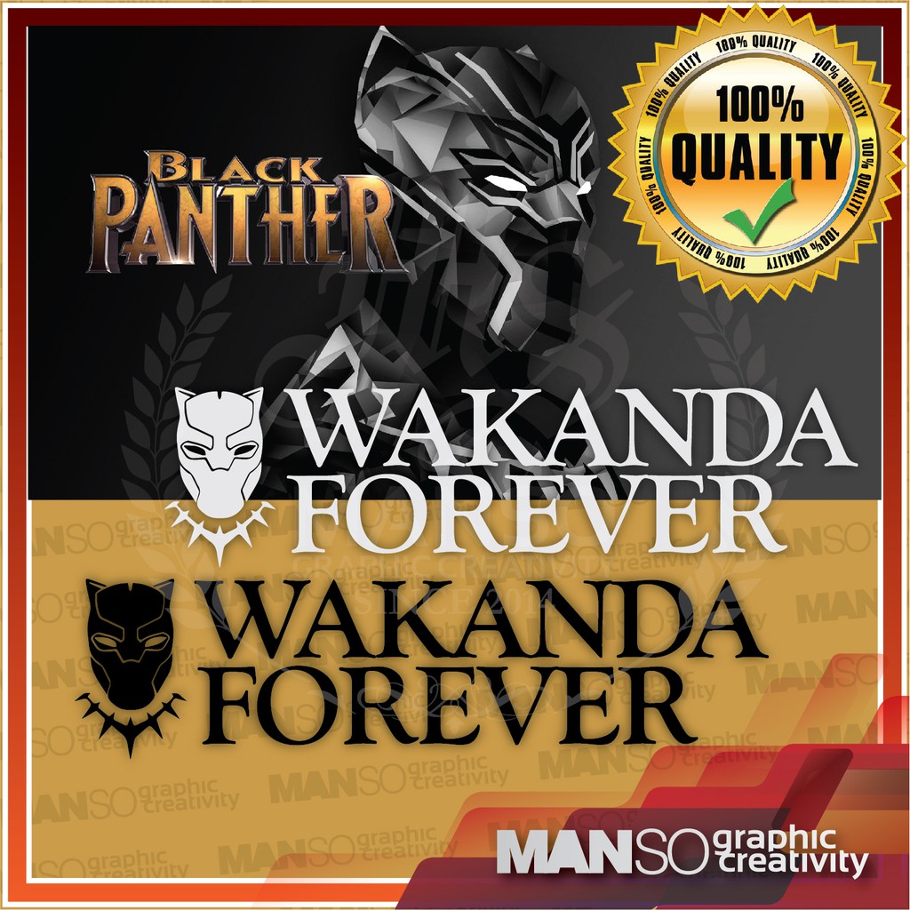 WAKANDAFOREVER Sticker Black Panther Logo Sticker Wakanda | Shopee