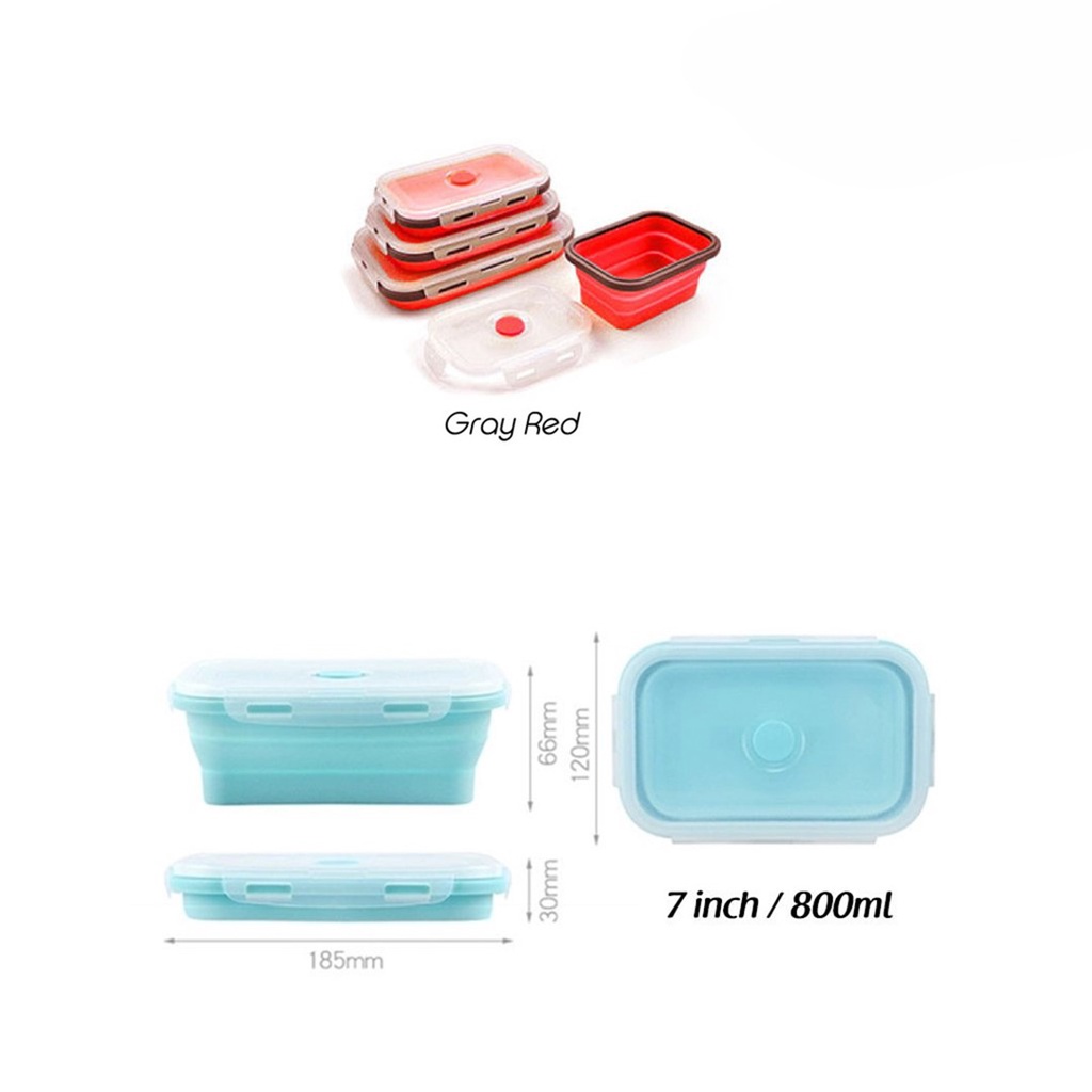 Silicone Collapsible Foldable Tupperware Container Food Grade Storage ...