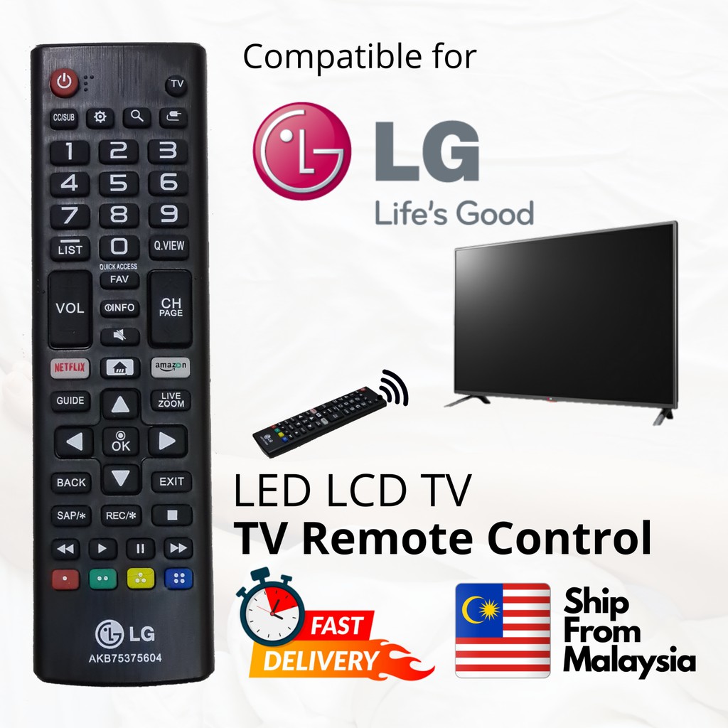 Replacement AKB75375604 Remote Control For LG LED HDR FULL HDTV – Fits 65UK6090PUA, 49UK6300PUE – Black