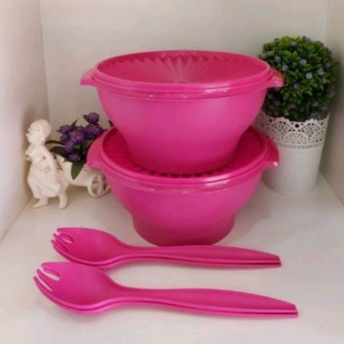 READY STOCK Tupperware Salad Bowl 3.8L (2pcs+4 Fork) | Shopee Malaysia