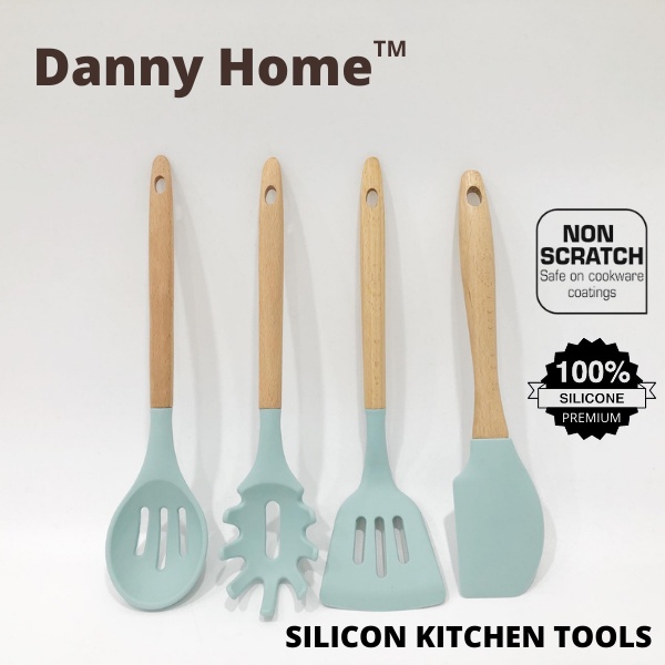 (Ready Stock!!) Danny Home Silicone Spatula Food Grade Non Stick Heat Resistant Turner Spatula