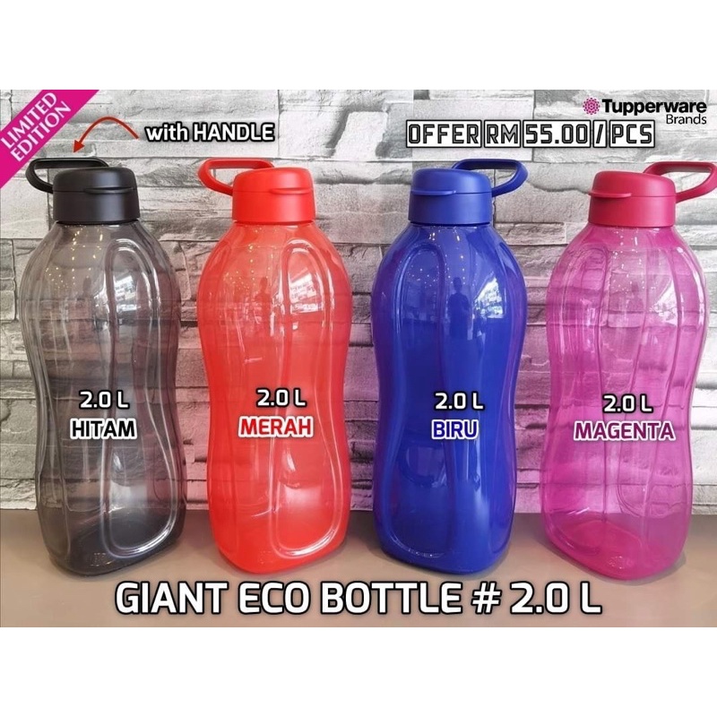 Eco Botol Tupperware 2L with Handle BPA FREE | Shopee Malaysia